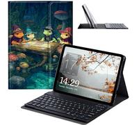 JANENFNA Galaxy Tab A7 Lite 8.7" 2021 Case with Keyboard, Slim Detachable Wireless Bluetooth Keyboard Case for Samsung Galaxy Tab A7 Lite Tablet SM-T220/T225/T227 -Frog Wizards Cards