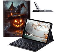JANENFNA Kindle Fire Max 11 Tablet Case with Keyboard, Detachable Wireless Bluetooth Keyboard Case for Amazon Kindle Fire Max 11 (13th Generation, 2023 Release) 11" -Witch Hat Pumpkin