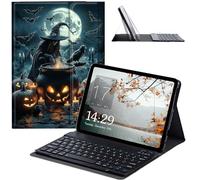 JANENFNA Kindle Fire Max 11 Tablet Case with Keyboard, Detachable Wireless Bluetooth Keyboard Case for Amazon Kindle Fire Max 11 (13th Generation, 2023 Release) 11" -Witch Cauldron Halloween
