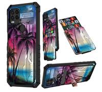 JANENFNA Moto G Stylus 5G 2021 Case, Moto G Stylus 5G Phone Case with Card Holder Detachable Kickstand Heavy Duty Shockproof Case for Motorola G Stylus 5G 2021, Beach Palm Trees