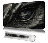 JANENFNA MTG Playmat with Storage Bag, Elder Dragon Gaze, 24 x 14 Inch Stitched Non Slip Rubber Trading Card Game Mat, 2mm Thick Tabletop Mat for Card Games