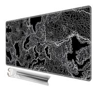 JANENFNA Playmat for MTG,Game Play Mat for MTG TCG 24 x 14 inches, Premium Stitched Non-Slip Rubber Tabletop, Magic Play mat Card Game Mat for Magic The Gathering,Battle Game-Black White Web
