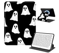 JANENFNA Rotating Case for 6" Basic Kindle 11th Gen, Detachable Magnetic Back, 360° Rotating Stand Cover, Slim PU Leather Kindle Case, Ghost Pattern