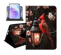 JANENFNA Slim Folio Case Compatible with Amazon Fire 7 Tablet and Fire 7 Kids Tablet 7" 12th Gen 2022 Release, 360 Rotating Stand Cover, Auto Sleep/Wake, Cardinal by Lantern