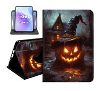 JANENFNA Slim Folio Case Compatible with Amazon Fire HD 10 Tablet 10.1" 2021/2023 Release, 11th/13th Gen, 360 Rotating Stand Cover, Auto Sleep/Wake, Witch Hat Pumpkin
