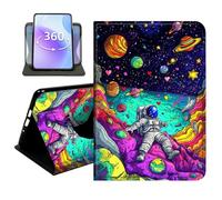 JANENFNA Slim Folio Case Compatible with Amazon Fire HD 8 & Fire HD 8 Plus 8" 2020/2022 and Fire HD 8 2024, 360 Rotating Stand Cover, Auto Sleep/Wake, Astronaut in Space a