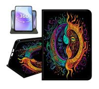 JANENFNA Slim Folio Case Compatible with Amazon Kindle Paperwhite 4 6" 2018, 10th Generation, 360 Rotating Stand Cover, Auto Sleep/Wake, PU Leather Cover with TPU Bumper, Psychedelic Sun Moon
