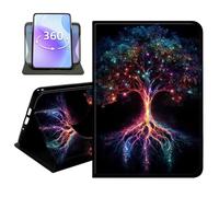 JANENFNA Slim Folio Case Compatible with Basic Kindle 11th Generation 6" 2022/2024 Release, 360 Rotating Stand Cover, Auto Sleep/Wake, Glowing Cosmic Tree