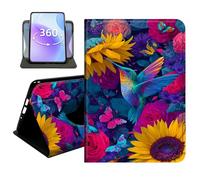 JANENFNA Slim Folio Case Compatible with Basic Kindle 11th Generation 6" 2022/2024 Release, 360 Rotating Stand Cover, Auto Sleep/Wake, Stained Glass Bird & Blooms