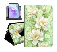 JANENFNA Slim Folio Case Compatible with iPad 10th Gen 10.9" 2022 and iPad A16 11th Gen 11" 2025, PU Leather 360 Rotating Stand Cover, Auto Sleep/Wake, TPU Bumper, Elegant Magnolia