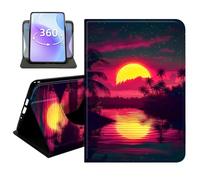 JANENFNA Slim Folio Case Compatible with iPad Air 11" 2024/2025/2026 and iPad Air 10.9" 5th/4th Gen 2022/2020, PU Leather 360 Rotating Stand Cover, Auto Sleep/Wake, TPU Bumper, Tropical Sunset Glow