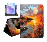 JANENFNA Slim Folio Case Compatible with iPad Air 5th/4th Gen 10.9" 2022/2020 and iPad Pro 11" 2022/2021/2020, 360 Rotating Stand Cover, Auto Sleep/Wake, Moon Lake