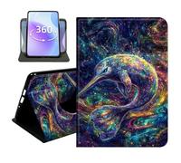 JANENFNA Slim Folio Case Compatible with iPad mini 1/2/3 7.9", 1st/2nd/3rd Generation, PU Leather 360 Rotating Stand Cover, Auto Sleep/Wake, TPU Bumper, Cosmic Narwhal Nebula