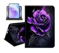 JANENFNA Slim Folio Case Compatible with iPad mini 1/2/3 7.9", 1st/2nd/3rd Generation, PU Leather 360 Rotating Stand Cover, Auto Sleep/Wake, TPU Bumper, Purple Sparkle Rose