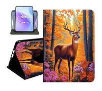 JANENFNA Slim Folio Case Compatible with iPad mini 5/4 7.9", 5th/4th Generation, PU Leather 360 Rotating Stand Cover, Auto Sleep/Wake, TPU Bumper, Autumn Deer