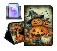 JANENFNA Slim Folio Case Compatible with iPad mini 5/4 7.9", 5th/4th Generation, PU Leather 360 Rotating Stand Cover, Auto Sleep/Wake, TPU Bumper, Witch Hat Halloween