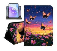 JANENFNA Slim Folio Case Compatible with iPad mini 6th/7th Gen 8.3" 2021/2024 and iPad mini A17 Pro, 360 Rotating Stand Cover, Auto Sleep/Wake, Butterfly Field Sunset