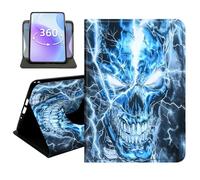 JANENFNA Slim Folio Case Compatible with iPad mini 6th/7th Gen 8.3" 2021/2024 and iPad mini A17 Pro, 360 Rotating Stand Cover, Auto Sleep/Wake, Thunder Skull
