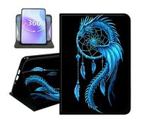 JANENFNA Slim Folio Case Compatible with iPad mini 6th/7th Gen 8.3" 2021/2024 and iPad mini A17 Pro, 360 Rotating Stand Cover, Auto Sleep/Wake, Dragon Dreamcatcher