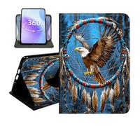 JANENFNA Slim Folio Case Compatible with iPad Pro 12.9" 2022/2021/2020 and iPad Air 13" 2024/2025/2026, 360 Rotating Stand Cover, Auto Sleep/Wake, Eagle Dreamcatcher