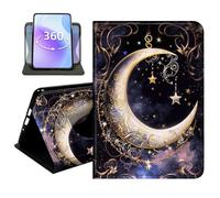 JANENFNA Slim Folio Case Compatible with Kindle Paperwhite 6.8" 2021 and 7" 2024, 11th/12th Generation, 360 Rotating Stand Cover, Auto Sleep/Wake, Crescent Stars in Sky