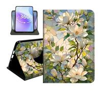 JANENFNA Slim Folio Case Compatible with Samsung Galaxy Tab S11 Ultra 14.6" 2025, SM-X930/X936, PU Leather 360 Rotating Stand Cover, Auto Sleep/Wake, TPU Bumper, Magnolia Art