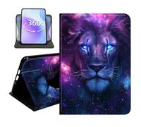 JANENFNA Slim Folio Case Compatible with Samsung Galaxy Tab S8 11" 2022 and Tab S7 11" 2020, SM-T870/T875/T878, PU Leather 360 Rotating Stand Cover, Auto Sleep/Wake, Cosmic Purple Lion