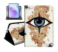 JANENFNA Slim Folio Case for Amazon Fire 7 7" 2015/2017/2019, 360 Rotating Stand Cover, Auto Sleep/Wake, PU Leather Cover with TPU Bumper, Mysterious Eye Art