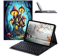 JANENFNA Tablet Case with Keyboard for iPad 10.9 Inch iPad Air 5th/4th Generation Case 2022/2020, Slim Detachable Wireless Bluetooth Keyboard Case for iPad Pro 11 Inch -Mushroom House