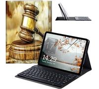 JANENFNA Tablet Case with Keyboard for iPad 10.9 Inch iPad Air 5th/4th Generation Case 2022/2020, Slim Detachable Wireless Bluetooth Keyboard Case for iPad Pro 11 Inch -Wooden Gavel