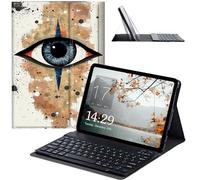 JANENFNA Tablet Case with Keyboard for iPad 10.9 Inch iPad Air 5th/4th Generation Case 2022/2020, Slim Detachable Wireless Bluetooth Keyboard Case for iPad Pro 11 Inch -Mysterious Eye Art