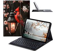 JANENFNA Tablet Case with Keyboard for iPad 9.7 Inch iPad 6th/5th Generation 2018 2017(Model: A1893 A1954 A1822 A1823), Slim Detachable Wireless Bluetooth Keyboard Case -Cardinal by Lantern