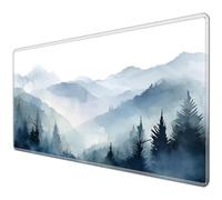 JANENFNA TCG Playmat Desk Mats 24 x 14 inches Mousepad Compatible for MTG Trading Card Game Play Mats Smooth Rubber Surface Original Magic The Gathering Play Mat, Watercolor Painting Forest