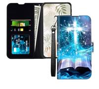 JANENFNA Wallet Case for iPhone 17 Air, with RFID Blocking Card Slots Stand - Leather Flip Cover for Women (Men) Shockproof Protective for iPhone 17 Air 6.6 inch 2025 Case,Divine Cross Bible