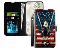 JANENFNA Wallet Case for iPhone 17 Air, with RFID Blocking Card Slots Stand - Leather Flip Cover for Women (Men) Shockproof Protective for iPhone 17 Air 6.6 inch 2025 Case,Eagle & Swords
