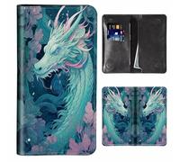 JANENFNA Women's Wallet Leather Ladies Wallet with RFID Blocking Phone Purse & Credit Card Holder, Cell Phone Purse for Women, Teenage Girls Cellphone Bag, Art Dragon, Small-7.36"×3.94", Modern