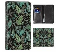 JANENFNA Women's Wallet Leather Ladies Wallet with RFID Blocking Phone Purse & Credit Card Holder, Cell Phone Purse for Women, Teenage Girls Cellphone Bag, Ferns Monstera Leaves, Large-7.76"×4.33",
