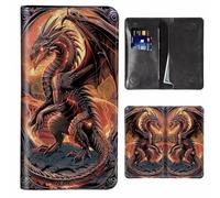 JANENFNA Women's Wallet Leather Ladies Wallet with RFID Blocking Phone Purse & Credit Card Holder, Cell Phone Purse for Women, Teenage Girls Cellphone Bag, Cool Dragon, Large-7.76"×4.33", Modern
