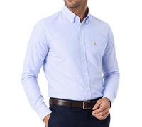 Janeo British Apparel Men's Long Sleeve Kensington Oxford Shirt - Classic Button-Down Collar with Pocket - Available as Single or 2-Pack Combo [Jordy Sky Blue,