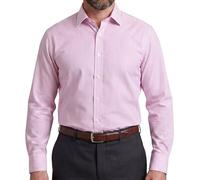 Janeo Men's Stripe Dress Shirt Double Cuff Relaxed Cut | Formal Regular Fit, Traditional Tailoring, Easy Care Fabric, Wedding Ideal Attire