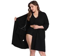JANE'S CUTIE Post Surgery Mastectomy Bra Breast Cancer Recovery Robe with Internal Pockets for Post-Surgical Drain, Black, X-Large