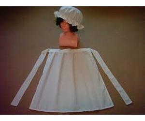 janes GIRLS JUINOR WHITE WAITRESS APRON PINNY MOP HAT VICTORIAN EDWARDIAN