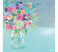Janet Bell "Summer Posy" Canvas Print, Cotton, Multi-Colour, 3.20 x 40.00 x 40.00 cm