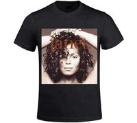Janet Jackson Janet Shirts Men O Neck Pure Cotton T-Shirt Black L