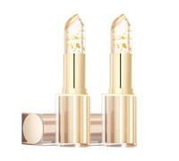 Janet Lanes Lipstick, Janet Lanes Lipstick Clear, Transferproof Color Changing Lip Stick with Gold Flakes Long Lasting (2pcs)