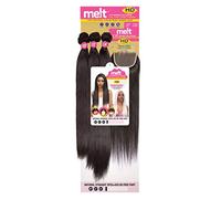 Janet Melt 4x5 Lace Closure Invisible HD Free Lace Transparent Front Closure Remy Human Hair Natural Straight 3pcs