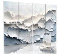 JaneTech 8-Pack Art Acoustic Wall Panels 48x32 Inches Acoustic Treatment Panels- Decorative Soundproof Wall Panels for Studios, Offices, Home, Included Nano Glue Stickers
