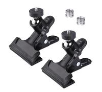 Janety 2pcs Multifunctional Camera Clamp, 360 Degree Camera Clamp for Flash with 1/4 Inch Compatible Ball Screw Spring Clip for Mobile Phones and Cameras