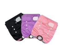 Janety 3 Pieces Reusable Female Dog Years, Highly Absorbent Dog Panties, Washable Dog Diapers for Heat, Menstrual Panties for es, Black Pink Purple(S)