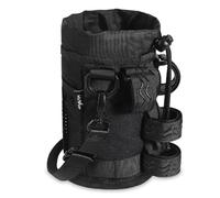 Janety Bottle Holder Bicycle, Bicycle Drink Holder with Mesh Pocket without Screws Sturdy Bicycle Bottle Holder for MTB, Folding, Road Bikes, City Bikes, Wheelchairs (1, Black)